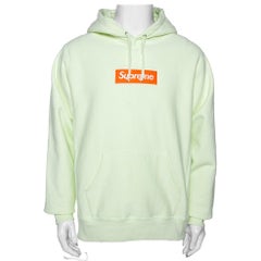 Supreme Pale Green Knit Logo Embroidered Hoodie L