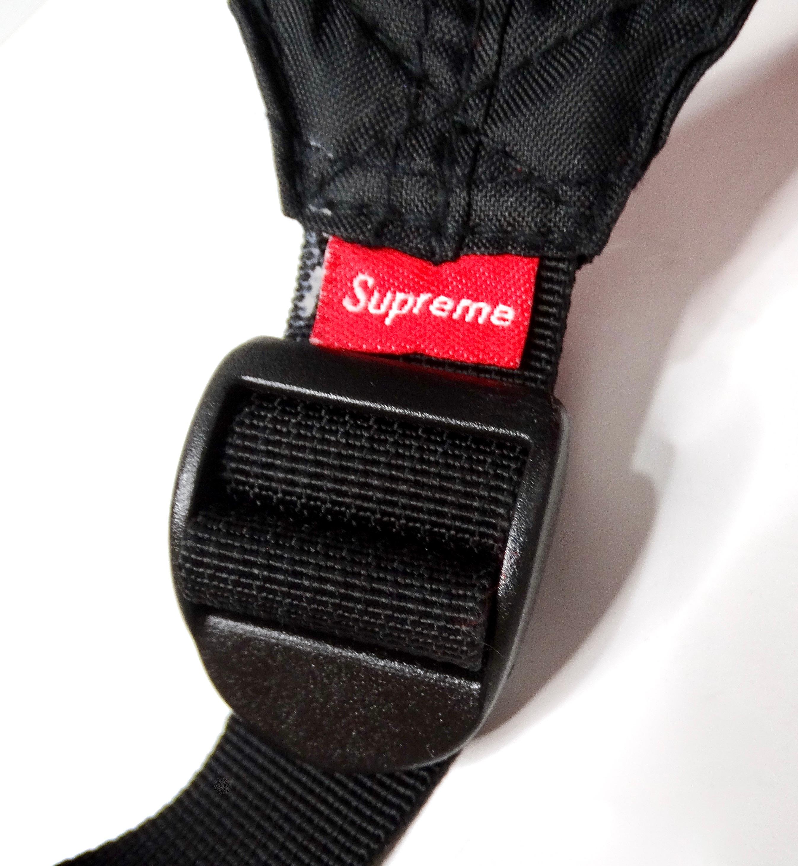 Supreme Red & Black Leopard Print Fleece Backpack circa 2017 For Sale 1