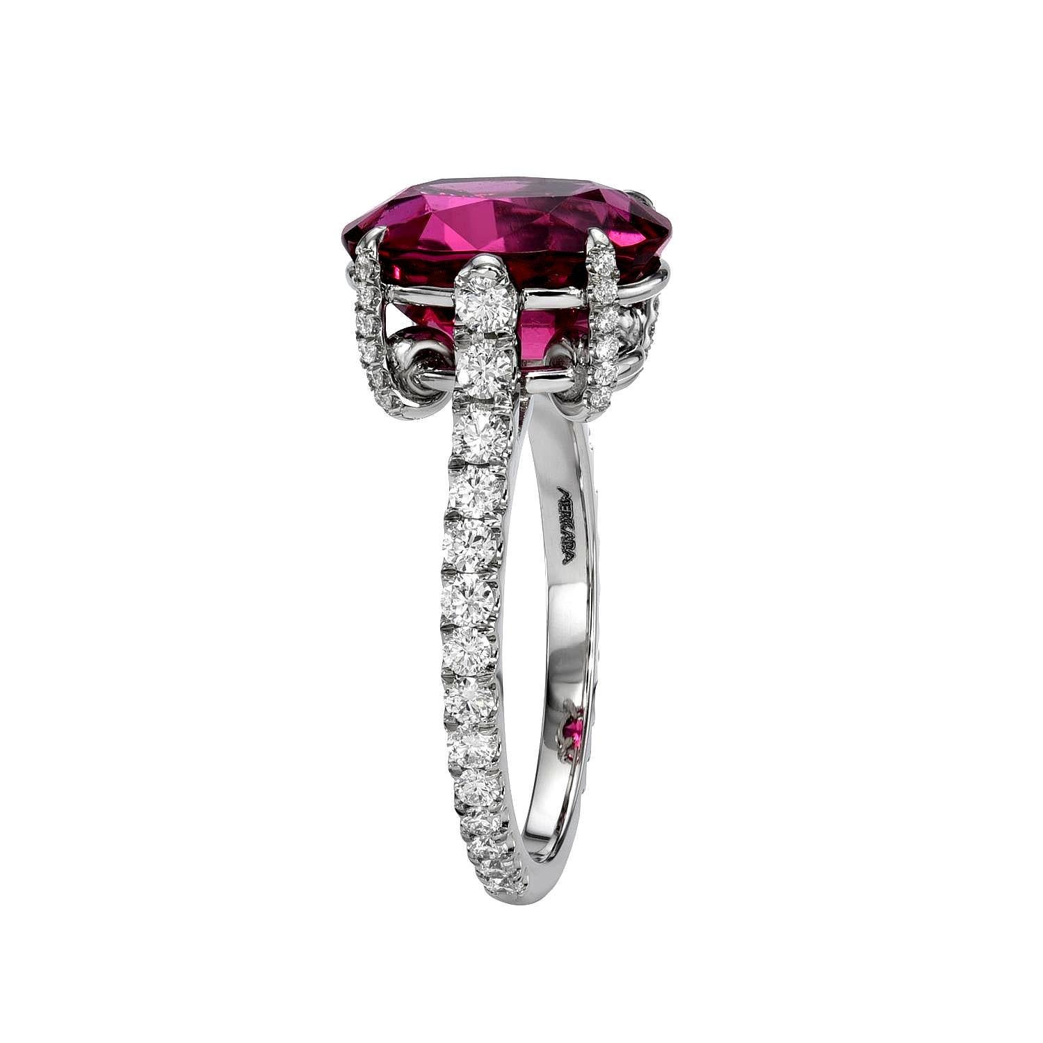 Anello con tormalina e diamanti in platino - Gioielli di lusso in pietra preziosa In condizioni Nuovo in vendita a Beverly Hills, CA