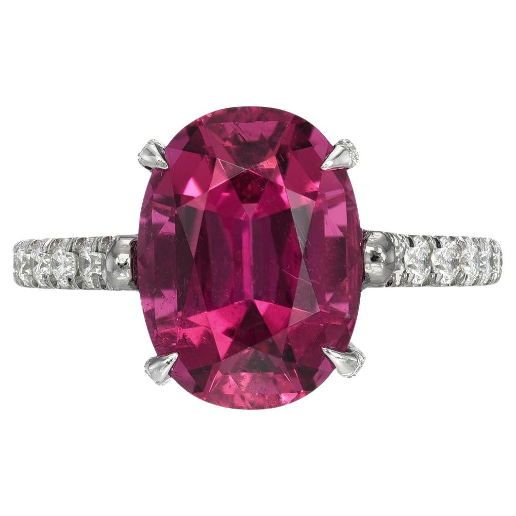 Anello con tormalina e diamanti in platino - Gioielli di lusso in pietra preziosa