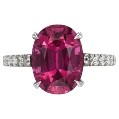 Supreme Rubelite Tourmaline Platinum Diamond Ring – Luxury Gemstone Jewelry