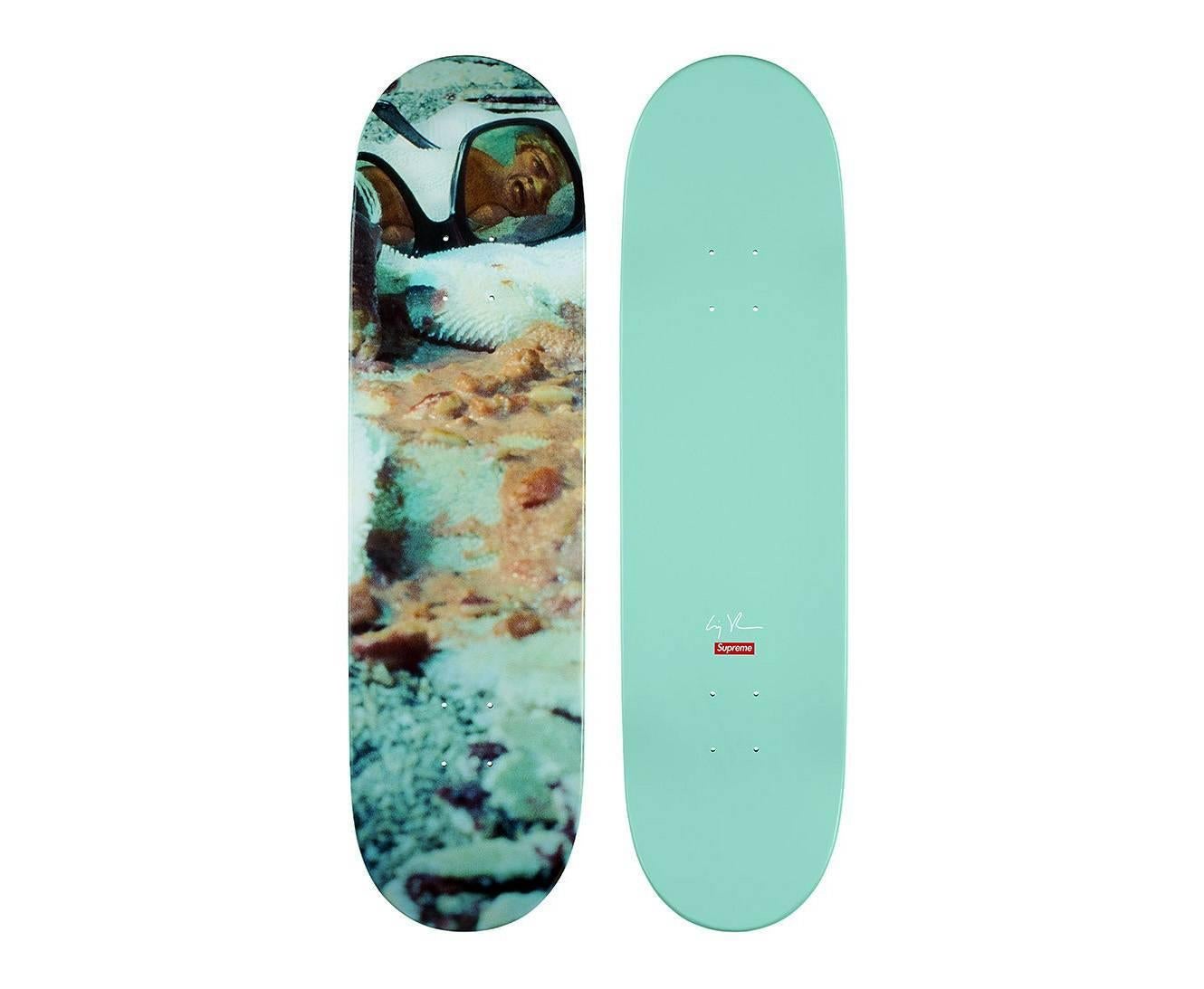 Cindy Sherman Supreme Skateboard decks:
Born out of the collaboration between Cindy Sherman and Supreme in 2017, this set of 2 skateboard decks, features imagery from Sherman's much heralded Grotesque Series. Sherman’s printed signature can also be