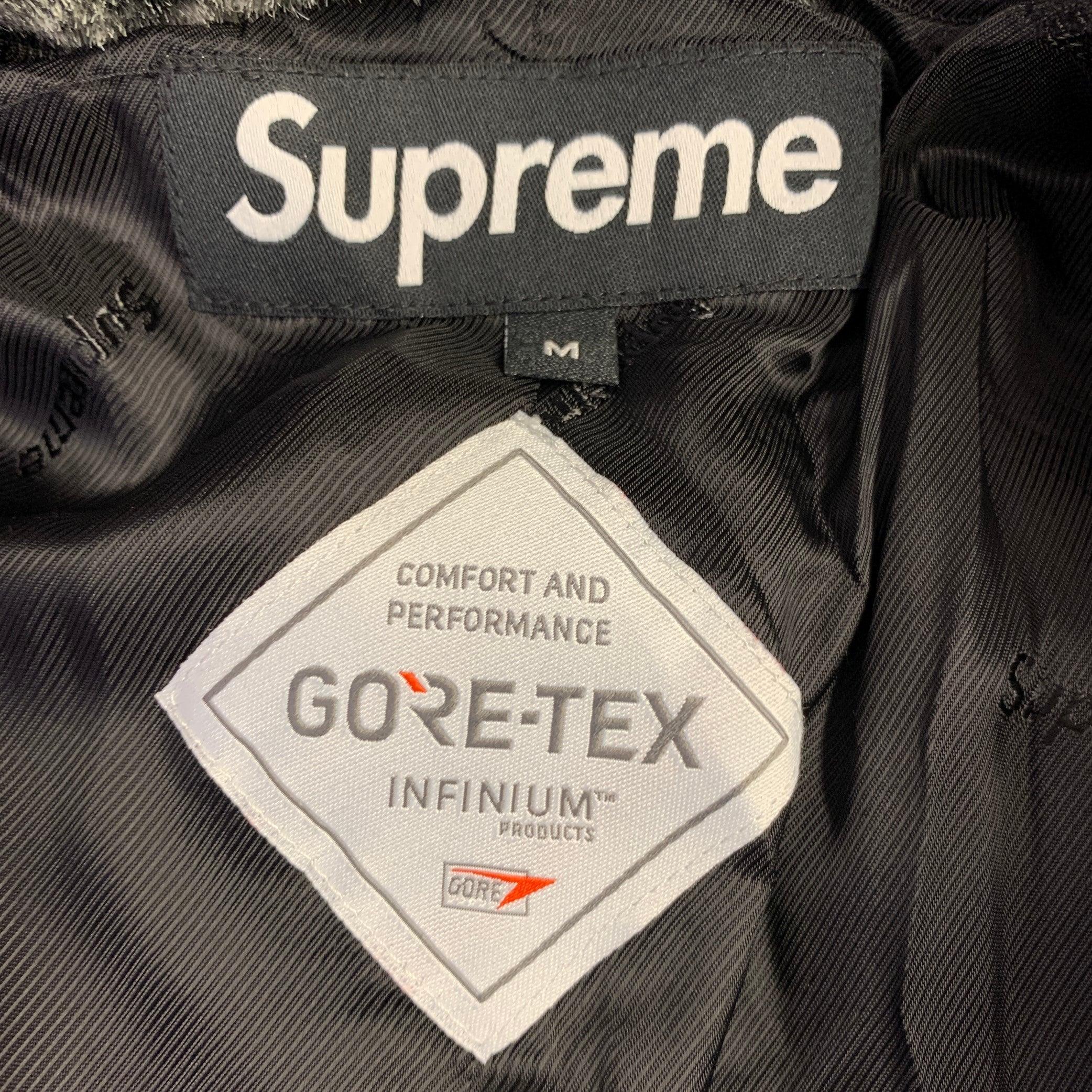 Manteau SUPREME gris anthracite texturé en fausse fourrure d'acrylique, taille M 1