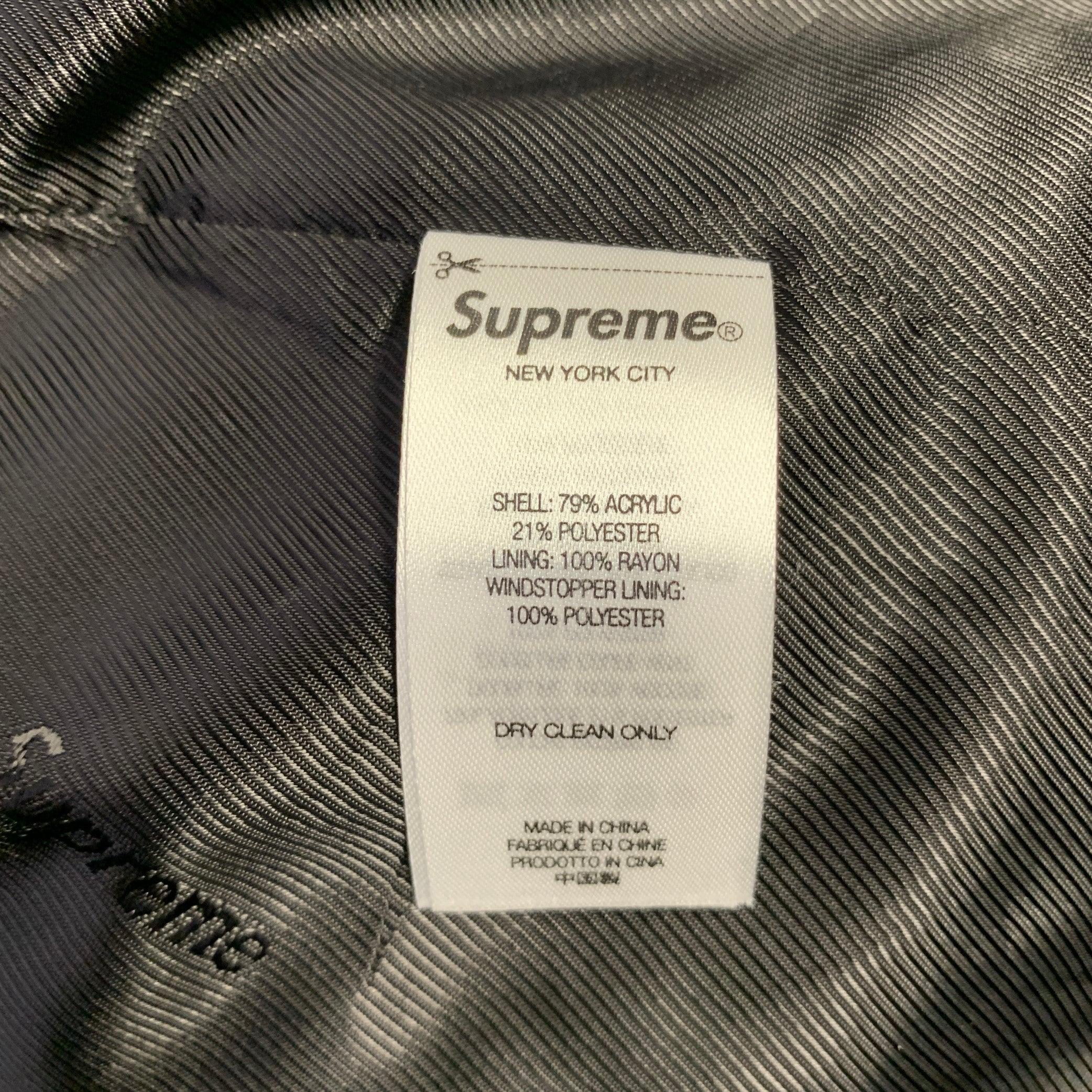 Manteau SUPREME gris anthracite texturé en fausse fourrure d'acrylique, taille M 3