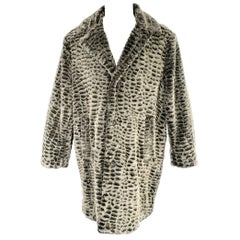 Manteau SUPREME gris anthracite texturé en fausse fourrure d'acrylique, taille M