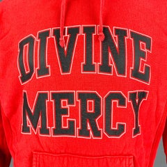 SUPREME Size M Red Black Cotton Hoodie Sweatshirt