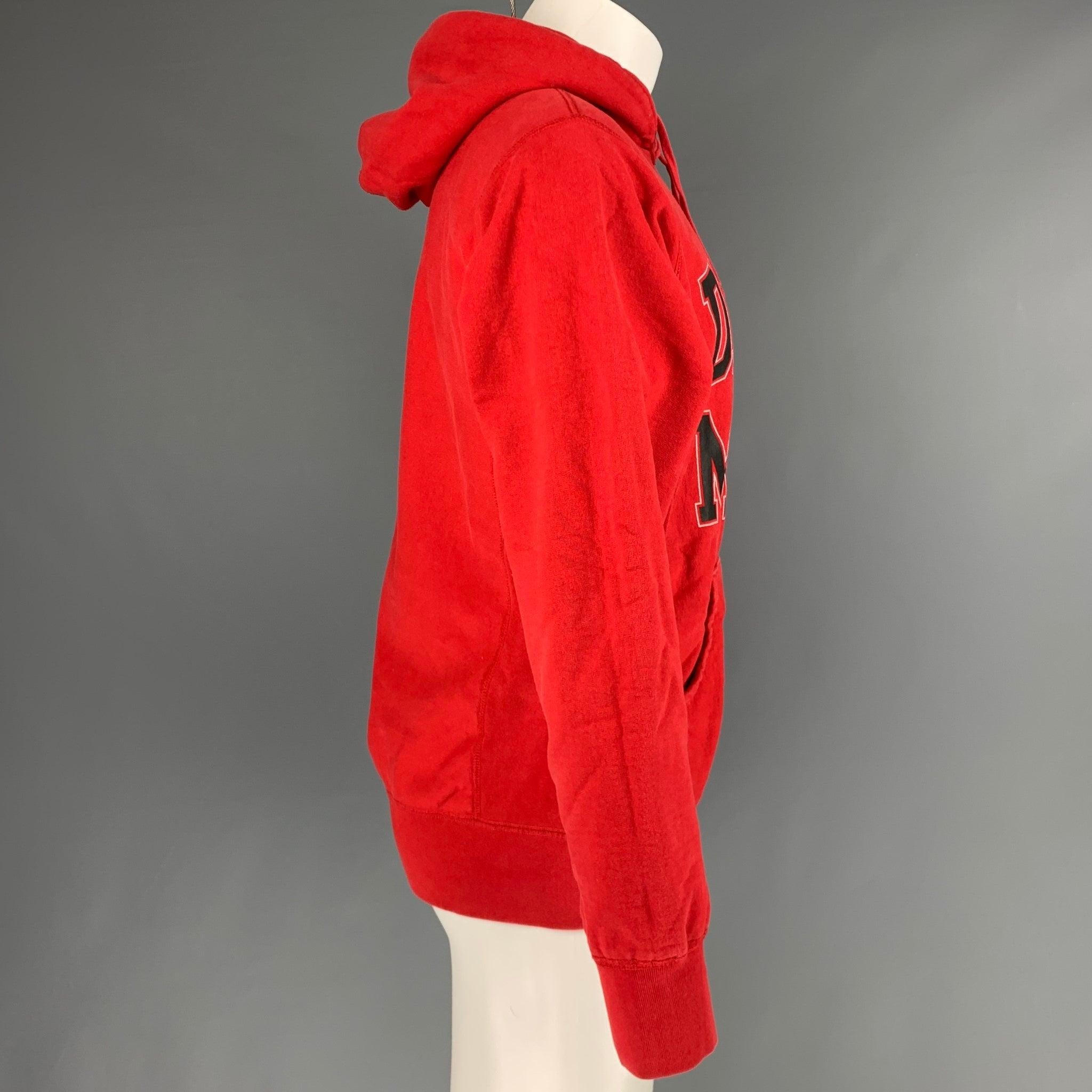 SUPREME Size M Red Black Cotton Hoodie Sweatshirt Bon état - En vente à San Francisco, CA