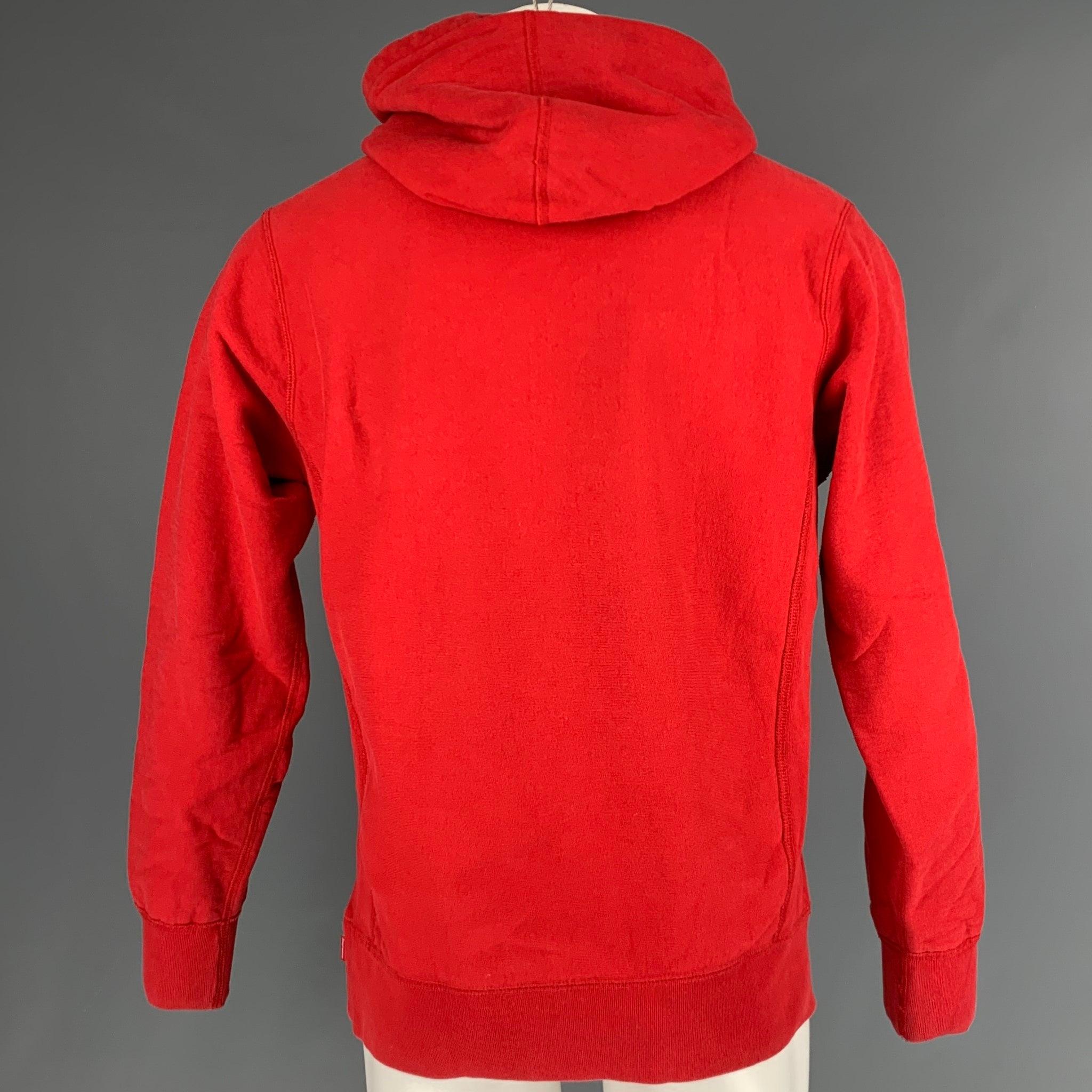 Men's SUPREME Size M Red Black Cotton Hoodie Sweatshirt For Sale