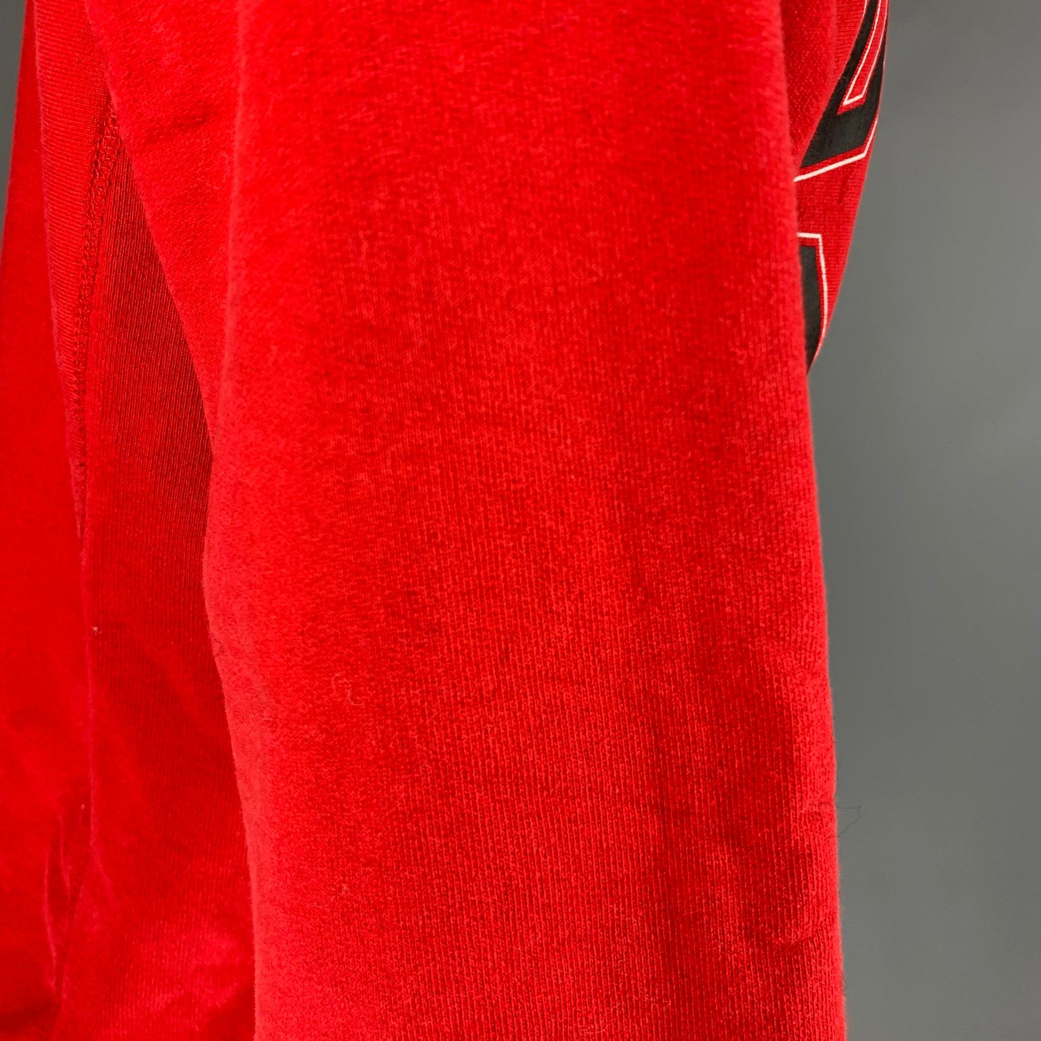 SUPREME Size M Red Black Cotton Hoodie Sweatshirt en vente 2