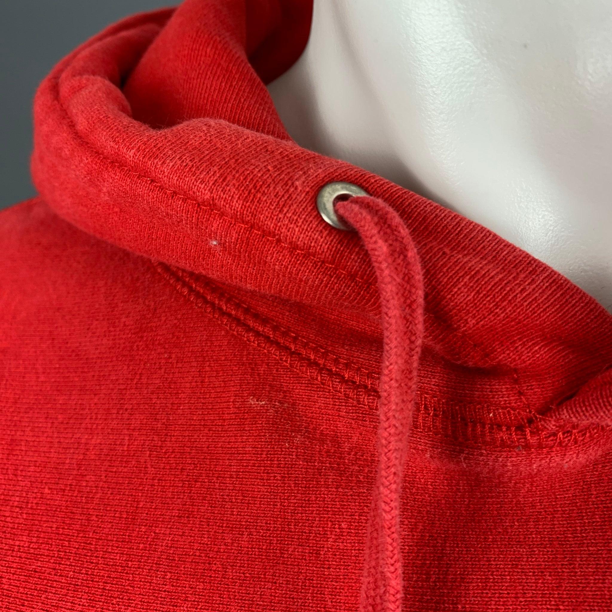 SUPREME Size M Red Black Cotton Hoodie Sweatshirt For Sale 3