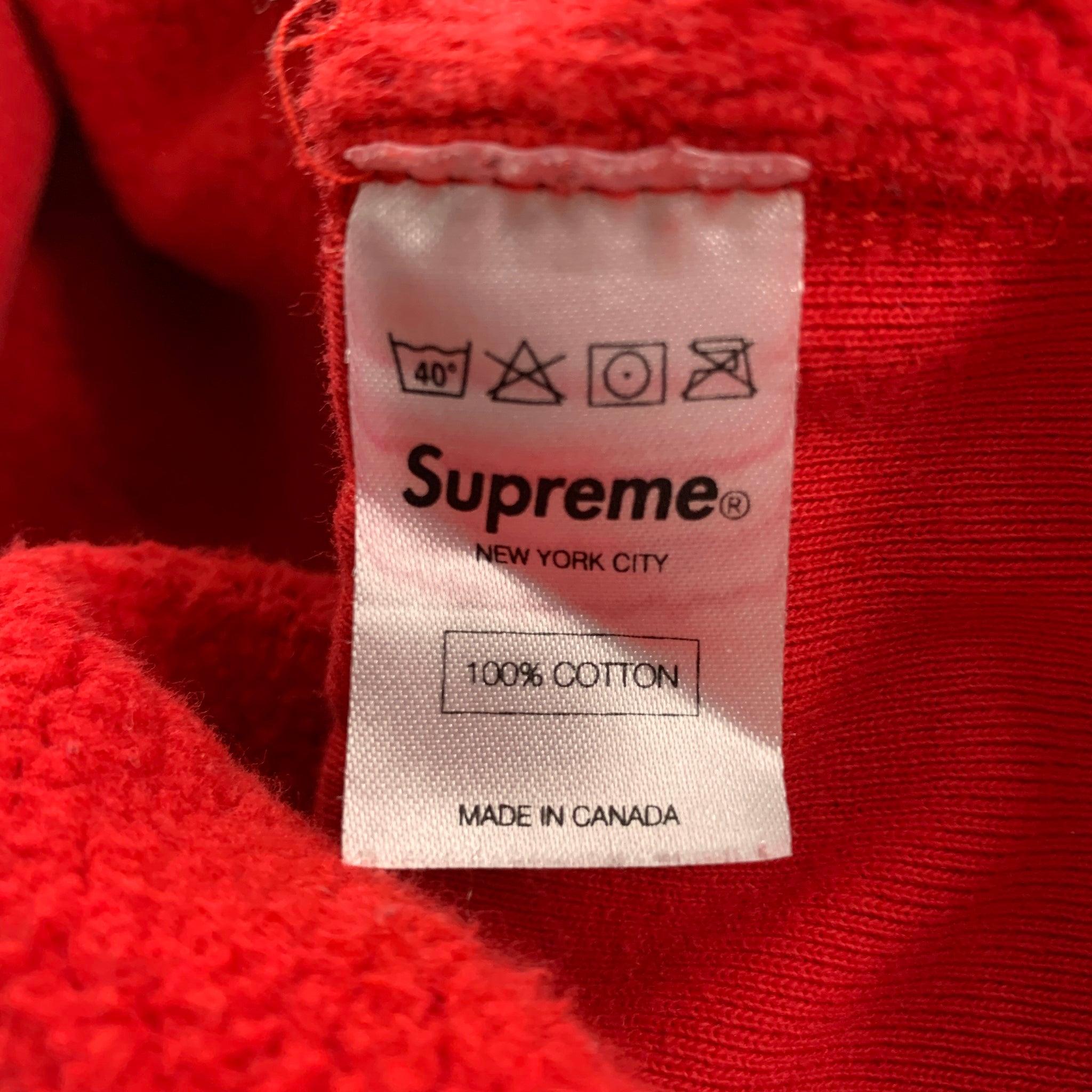 SUPREME Size M Red Black Cotton Hoodie Sweatshirt For Sale 5