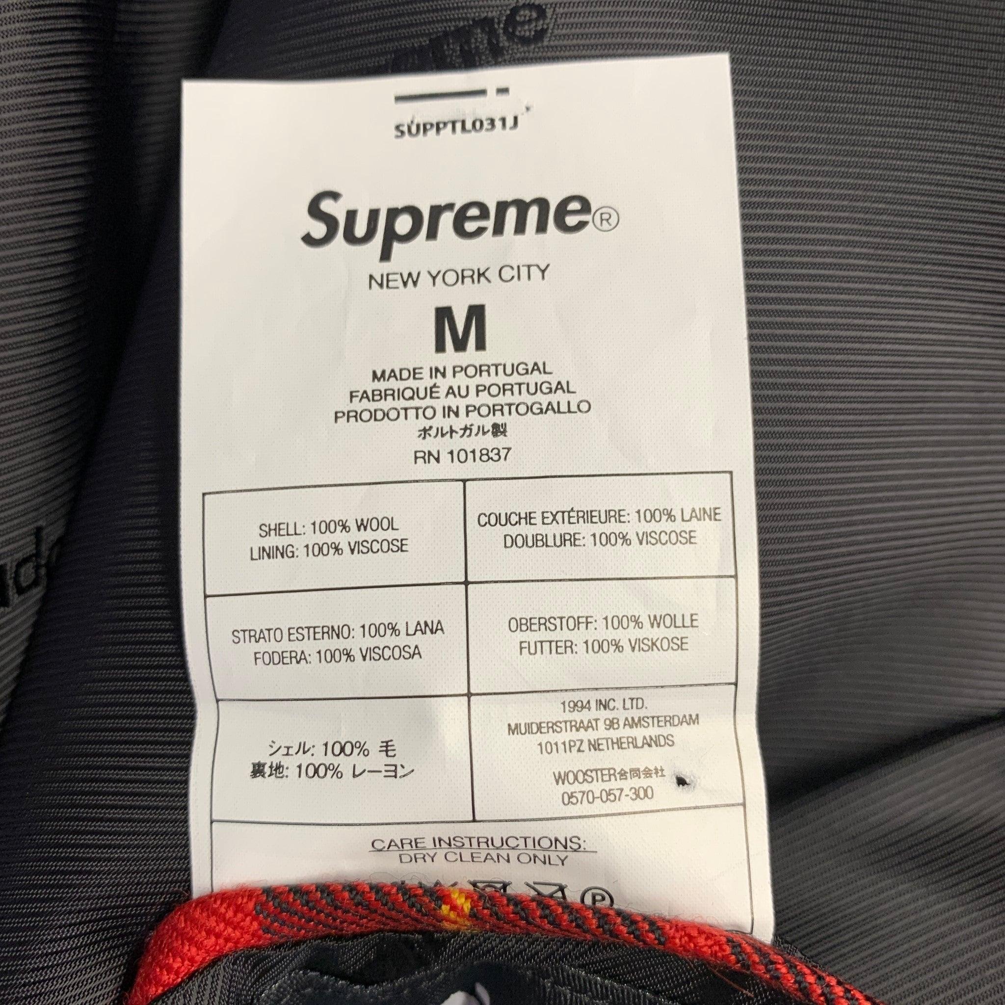 SUPREME Size M Red Black Plaid Wool Notch Lapel Sport Coat For Sale 3