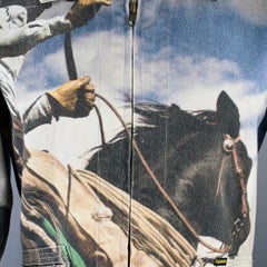 SUPREME Size S Grey Multi Color Print Denim Cowboy Worker Jacket