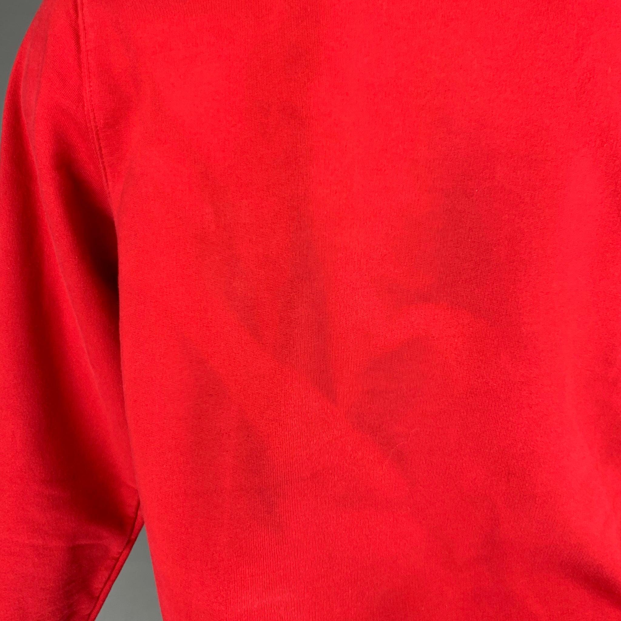 SUPREME Size S Red Logo Cotton Crew-Neck Sweatshirt For Sale 1