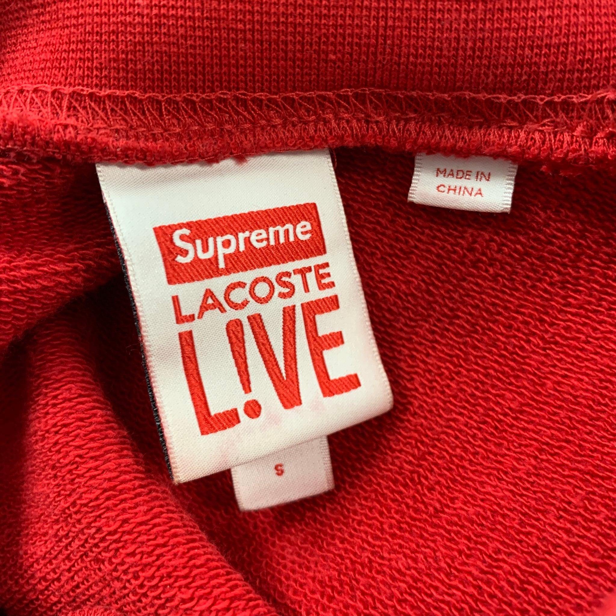 SUPREME Size S Red Logo Cotton Crew-Neck Sweatshirt For Sale 2