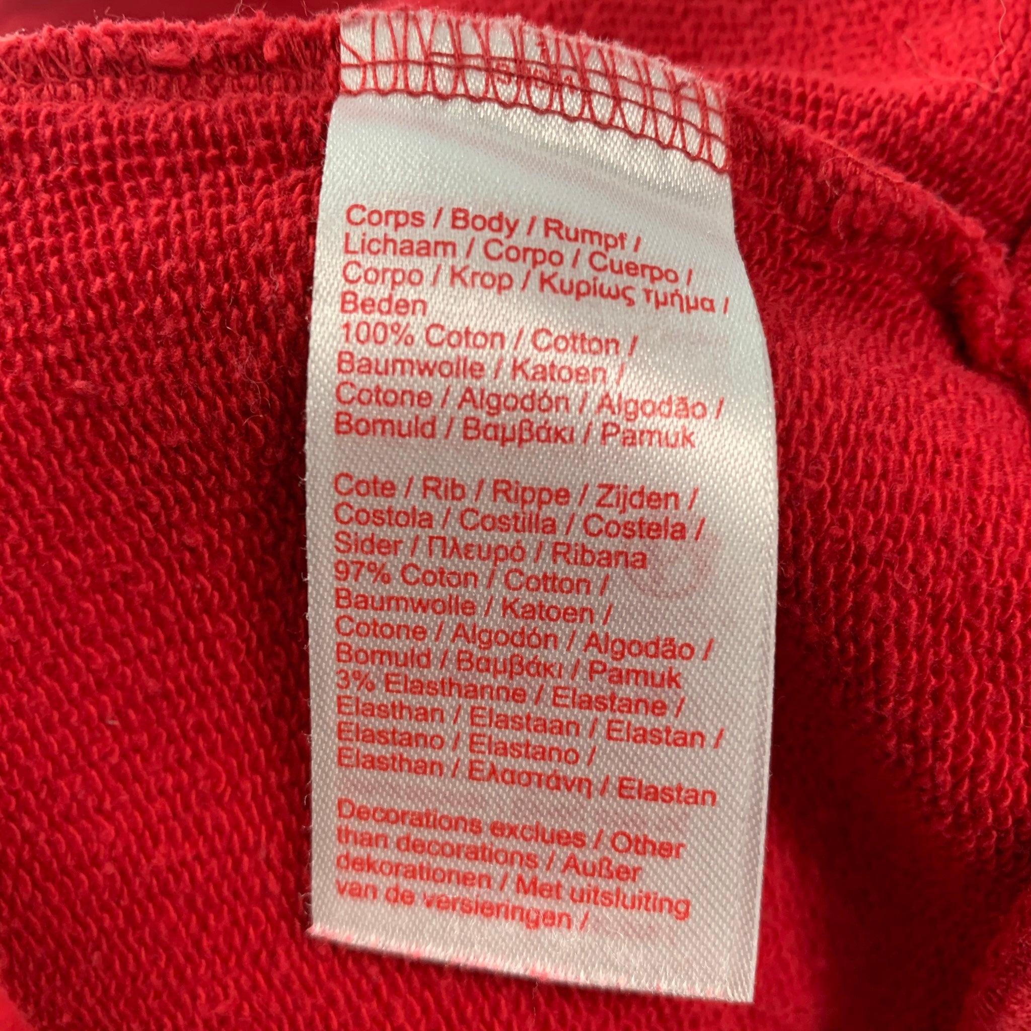 SUPREME Size S Red Logo Cotton Crew-Neck Sweatshirt For Sale 3