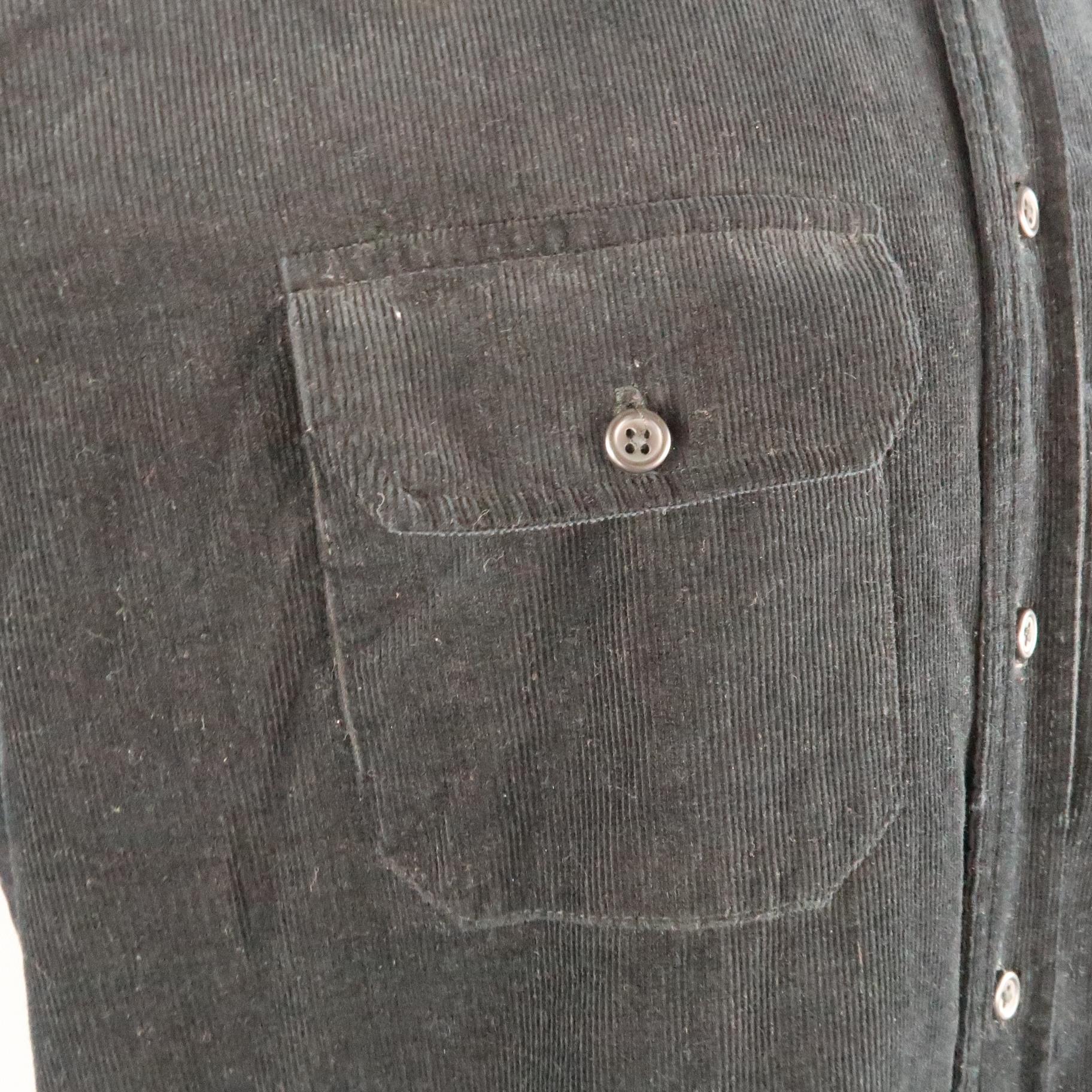 SUPREME Size XL Black Corduroy Quilted Liner Shirt Jacket Long 