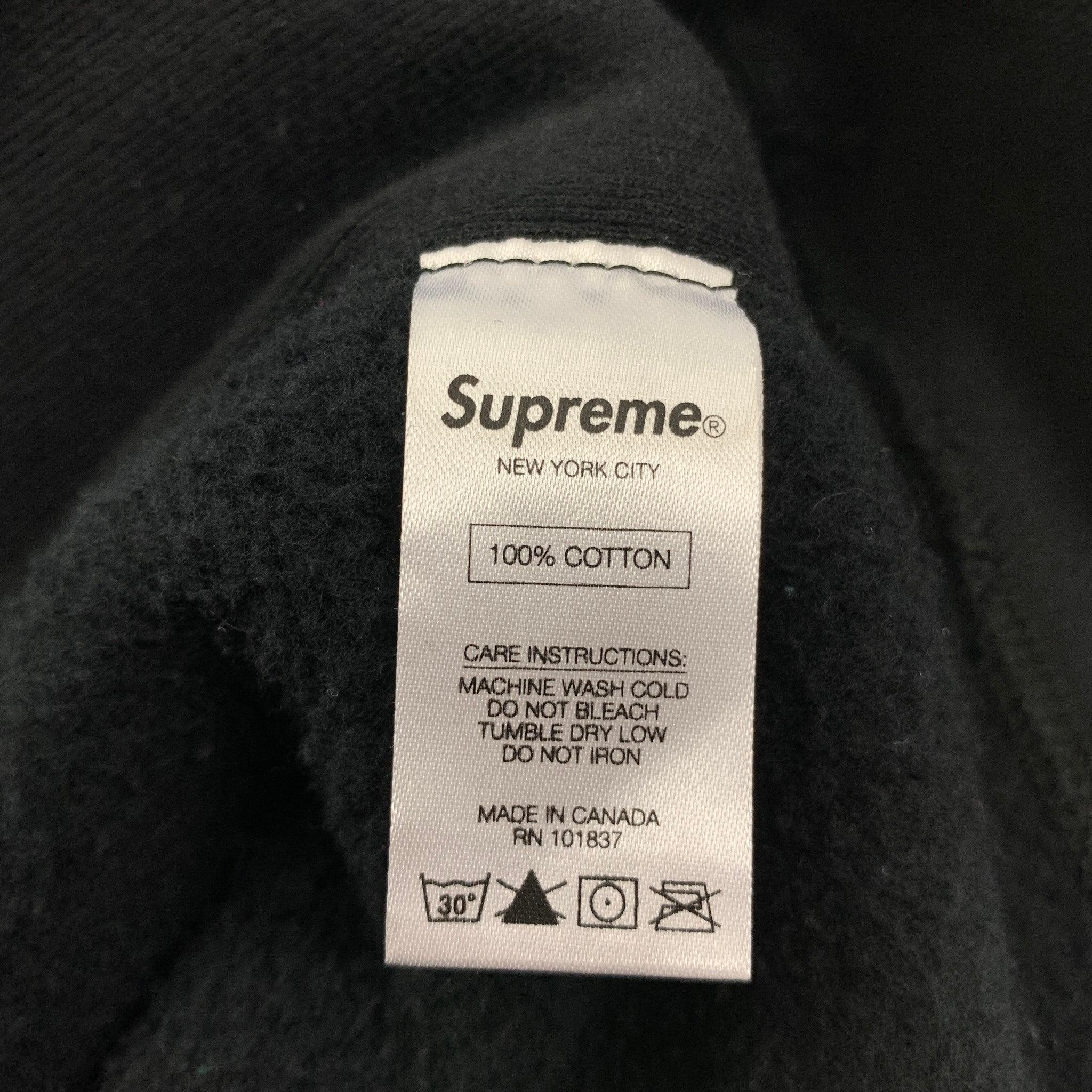 Men's SUPREME Size XL Black White Graphic Hooded Sweatshirt