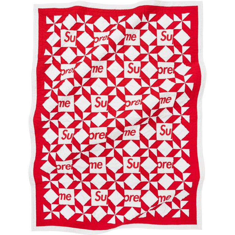 Supreme Spring 2023 Handmade Red and White Quilt, Limited Edition