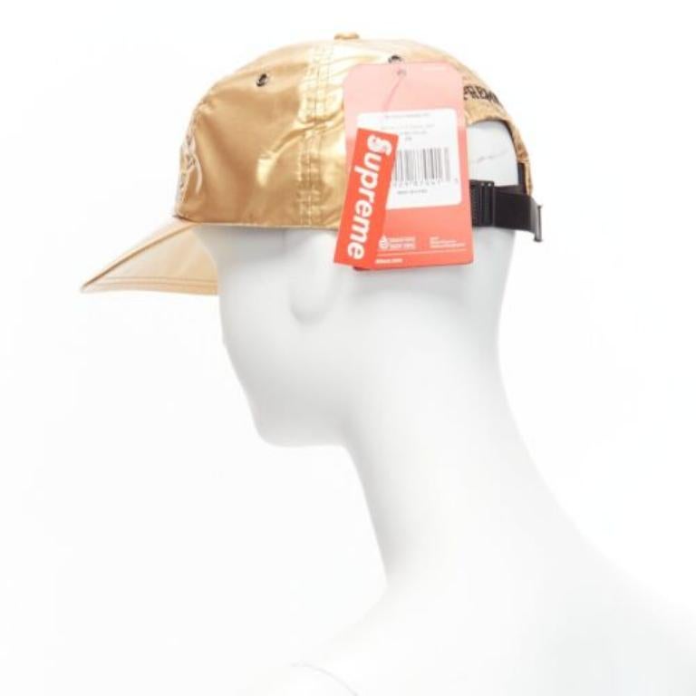 SUPREME The North Face metallic gold black logo 6 panel cap For Sale 1
