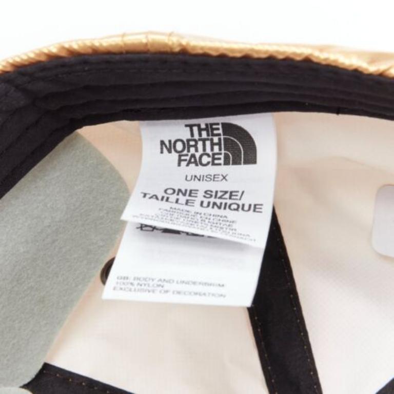 SUPREME The North Face metallic gold black logo 6 panel cap For Sale 3