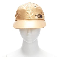 SUPREME The North Face metallic gold black logo 6 panel cap