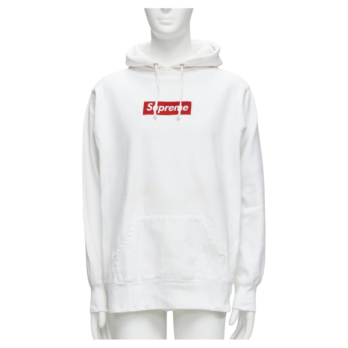 Supreme Box Logo Hoodie FW21 (White/Red, Size L)