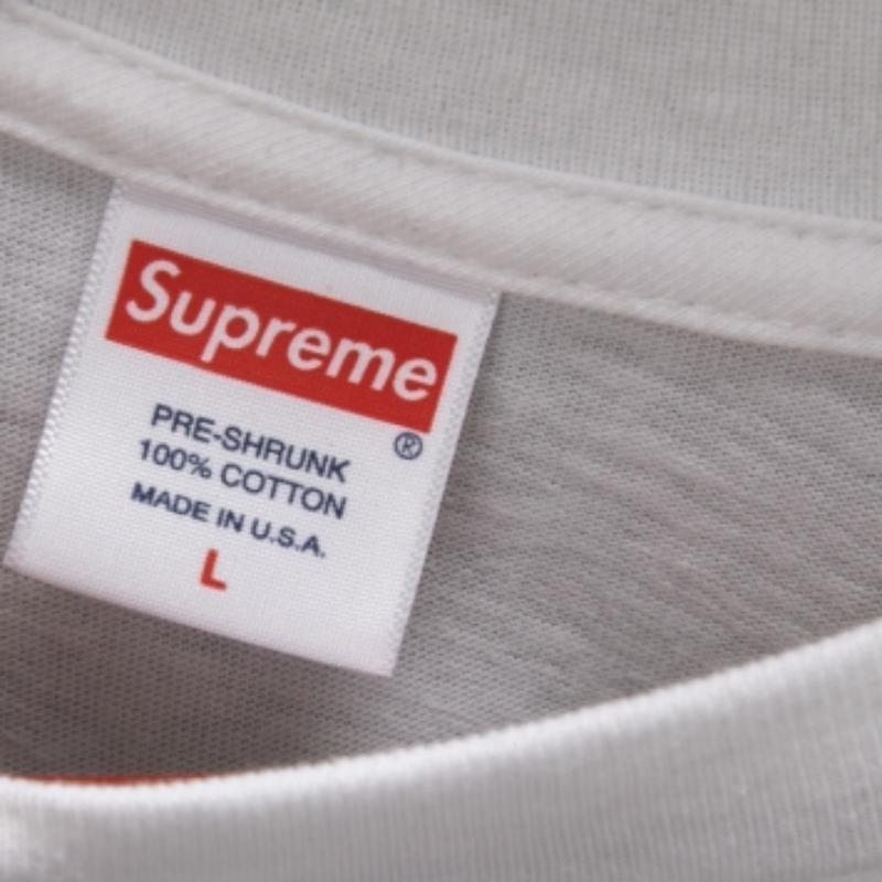 Supreme White Cotton Logo Printed Crew Neck Long Sleeve T-Shirts L For Sale 1