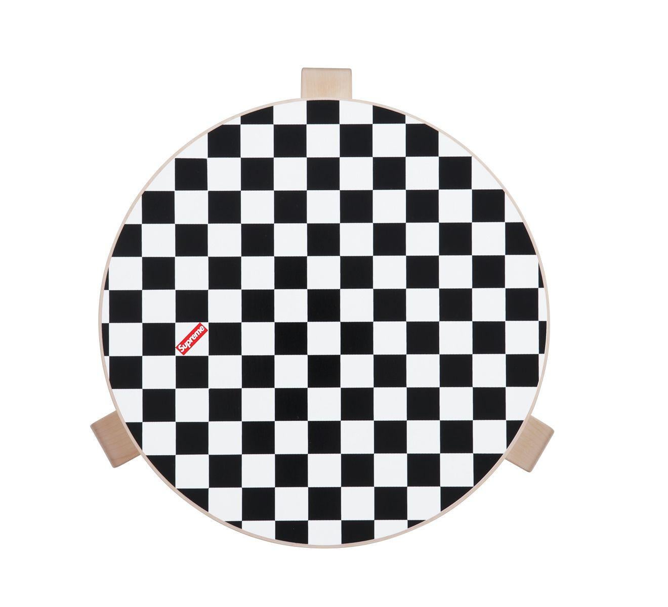 Supreme x Artek

Artek has joined forces with cult brand Supreme to develop collaborative product: Alvar Aalto’s Stool 60, with a Supreme-designed checker pattern, manually applied by silk screen printing.

The Stool was limited edition in 2017