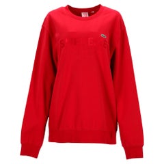 Jersey de cuello redondo de Supreme x Lacoste, de algodón rojo