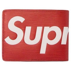 Supreme x Louis Vuitton Red Slender Leather Wallet Limited Edition