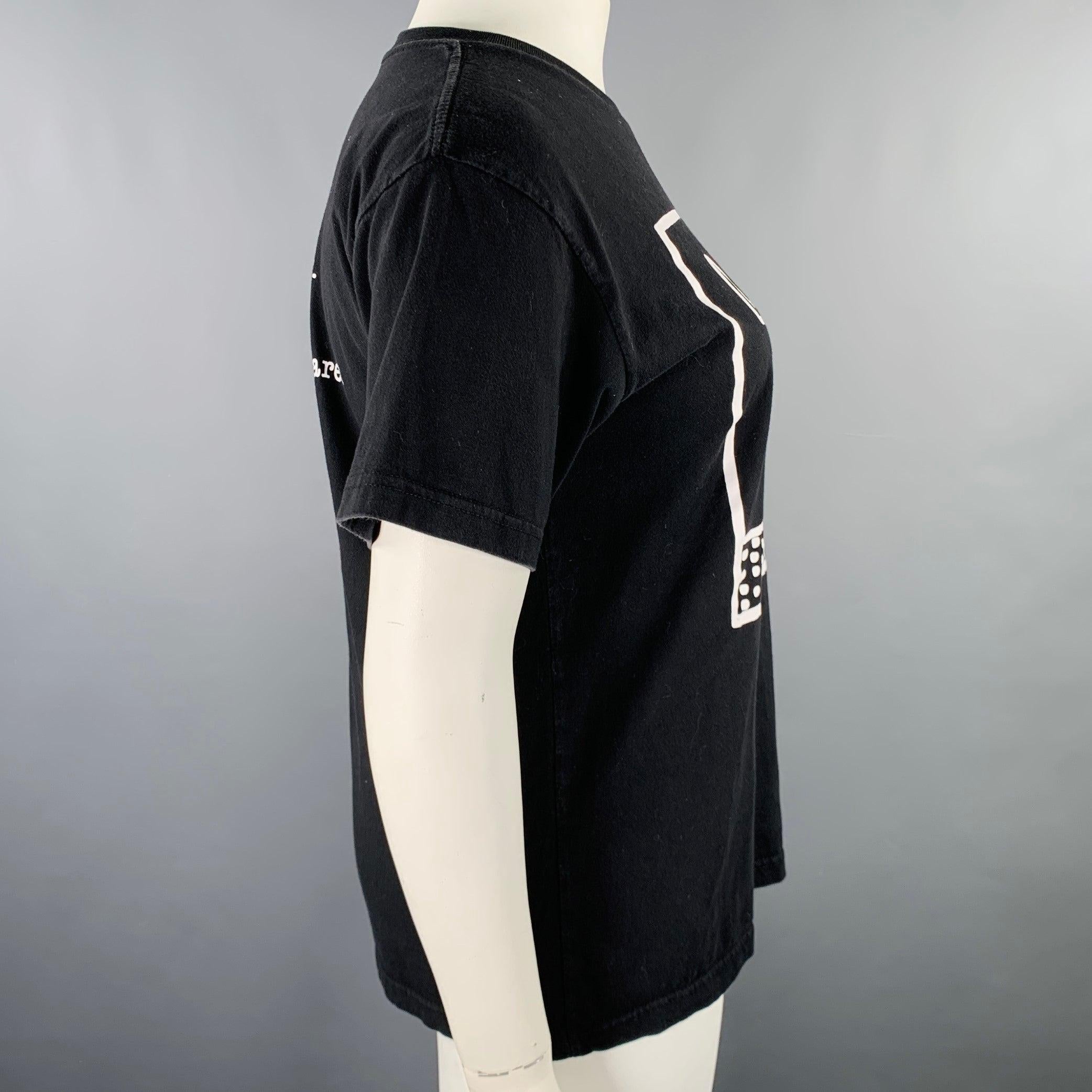 SUPREME x MALCOLM McLAREN Size L Black White Cotton Keith Haring T-Shirt In Excellent Condition In San Francisco, CA