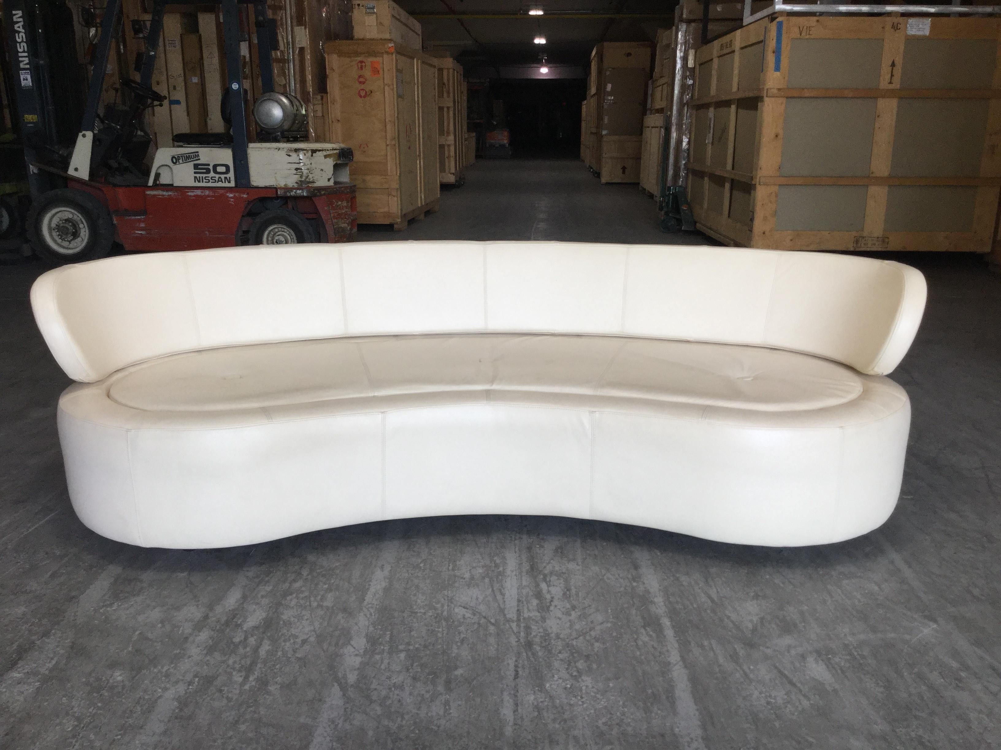 Supremely Chic Vintage Danish Leather Sofa 3
