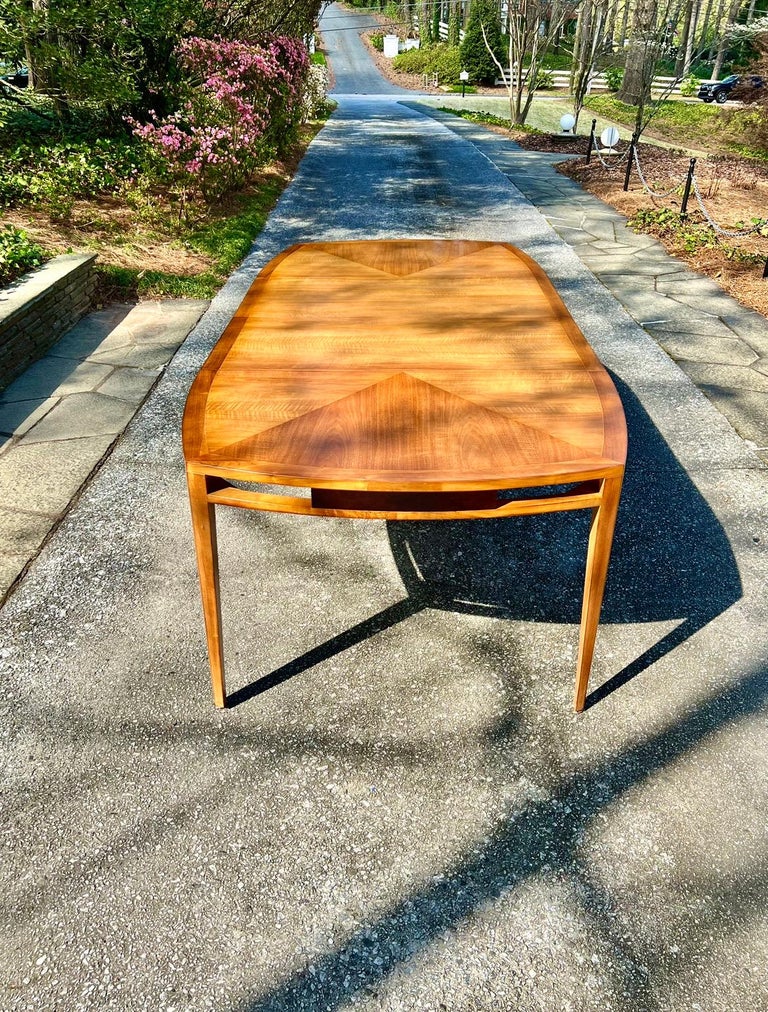 Supremely Elegant Walnut Dining Table by Michael Taylor for Baker