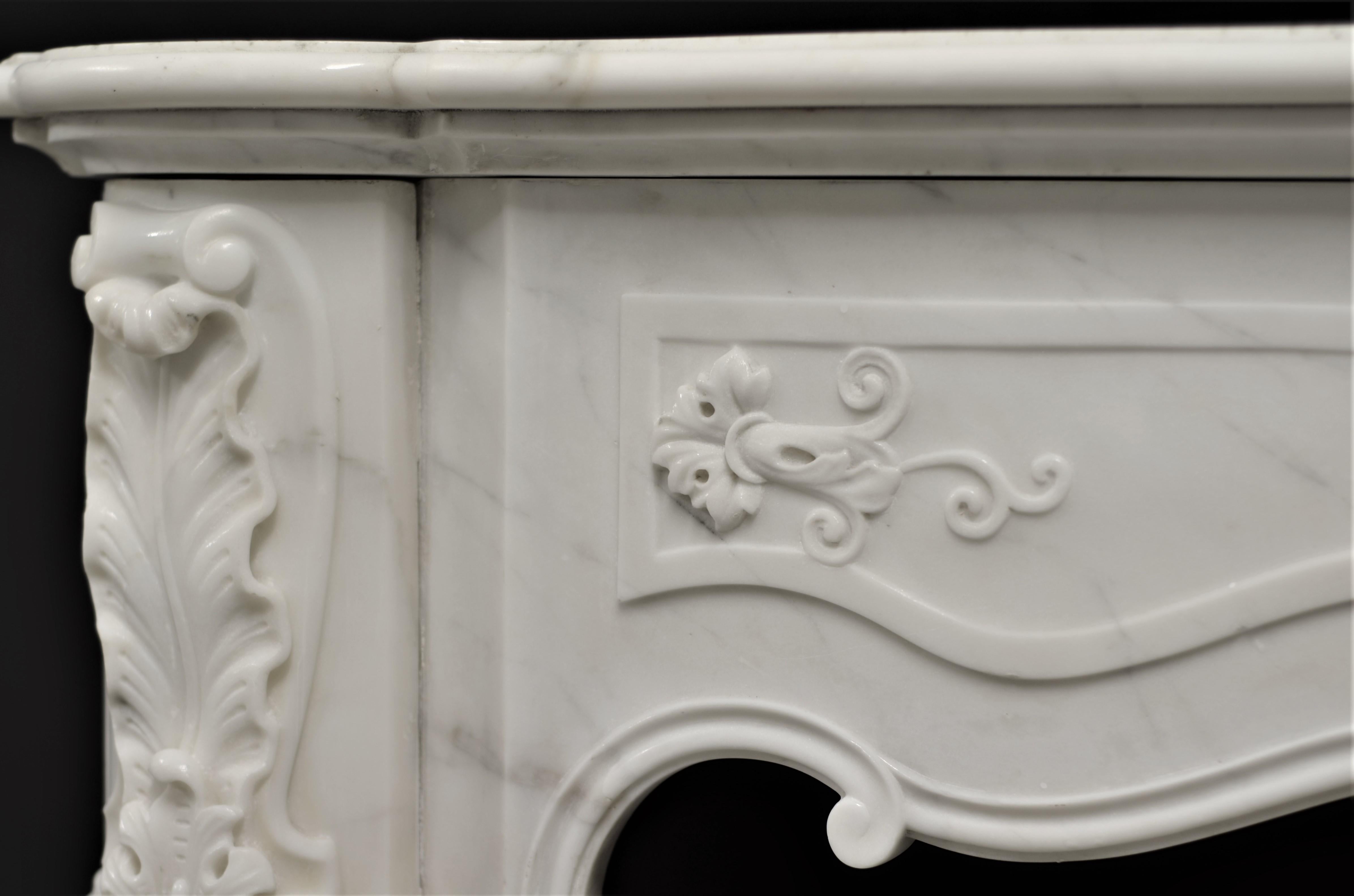 Marble Suprising Antique Louis XV Fireplace Mantel For Sale