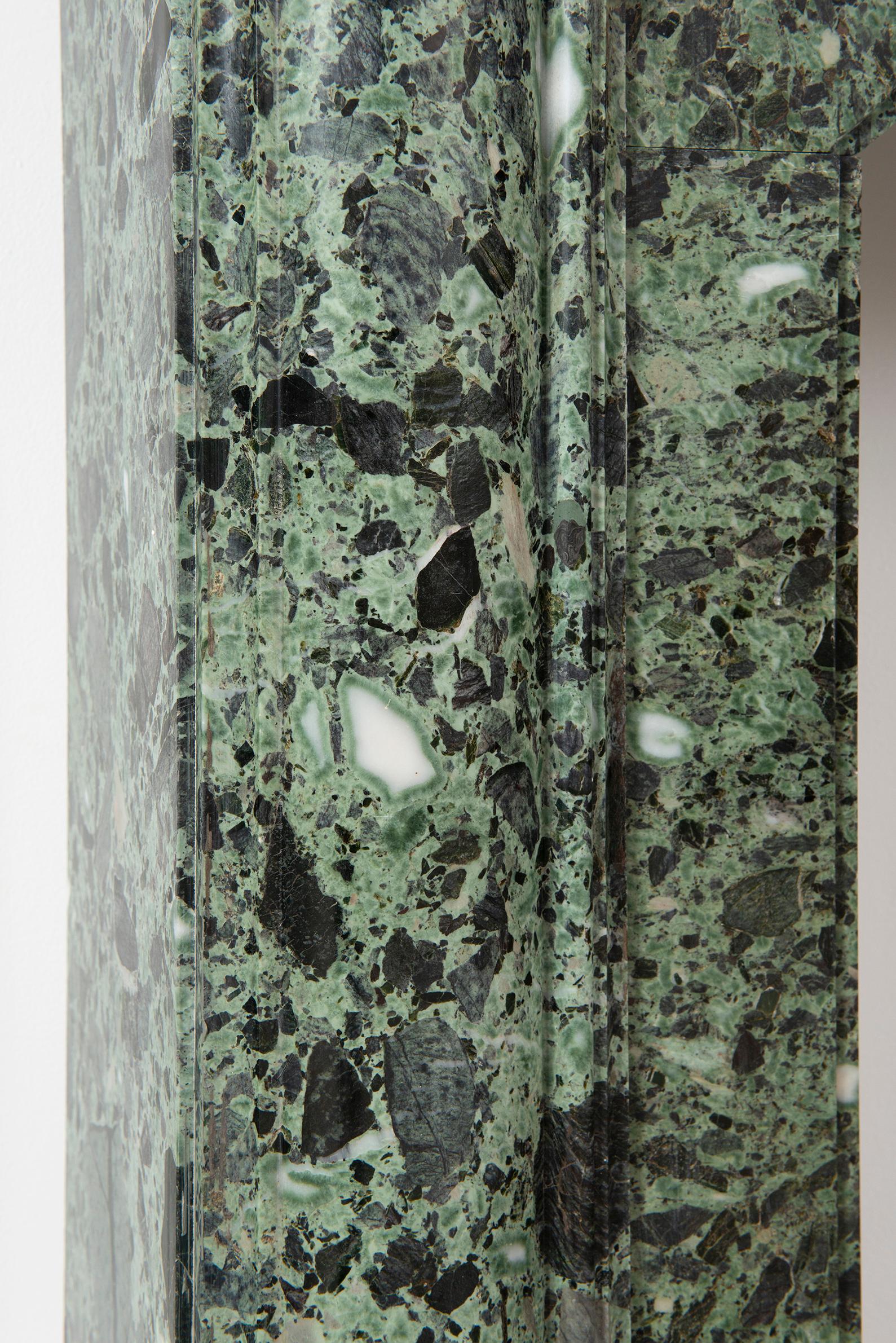 Suprising Green Breche Marble Fireplace Mantel 4