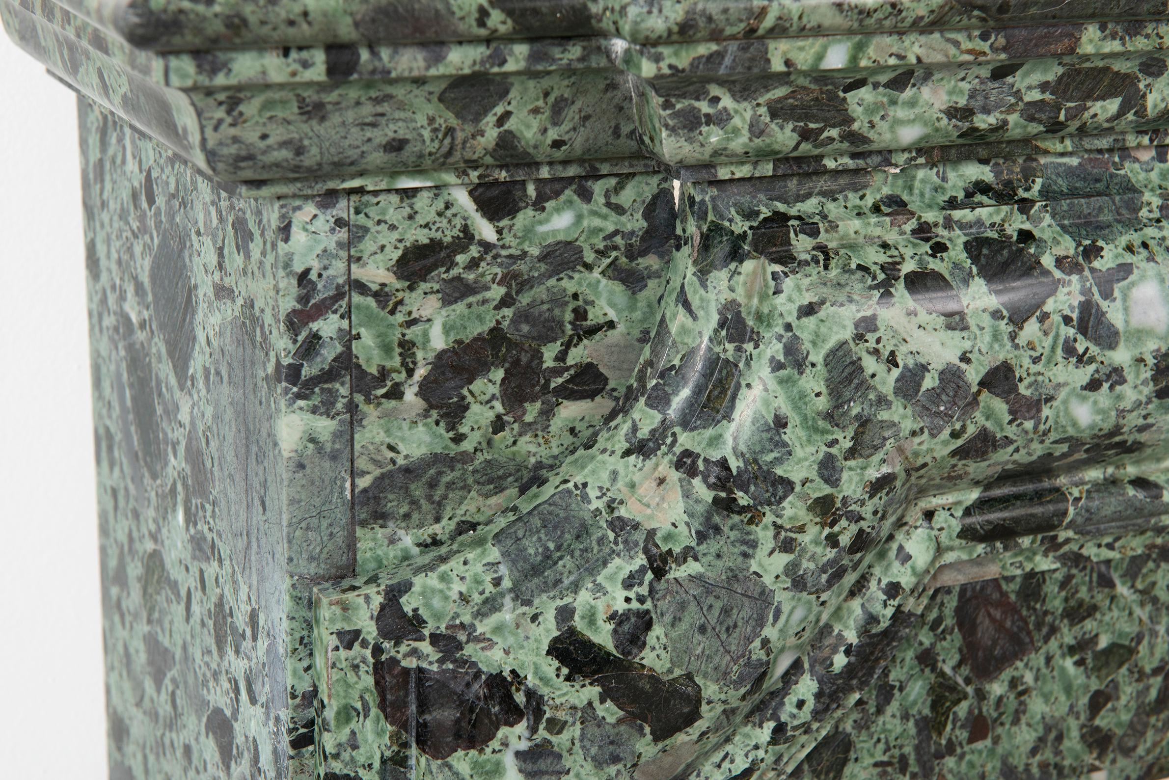 Suprising Green Breche Marble Fireplace Mantel 5