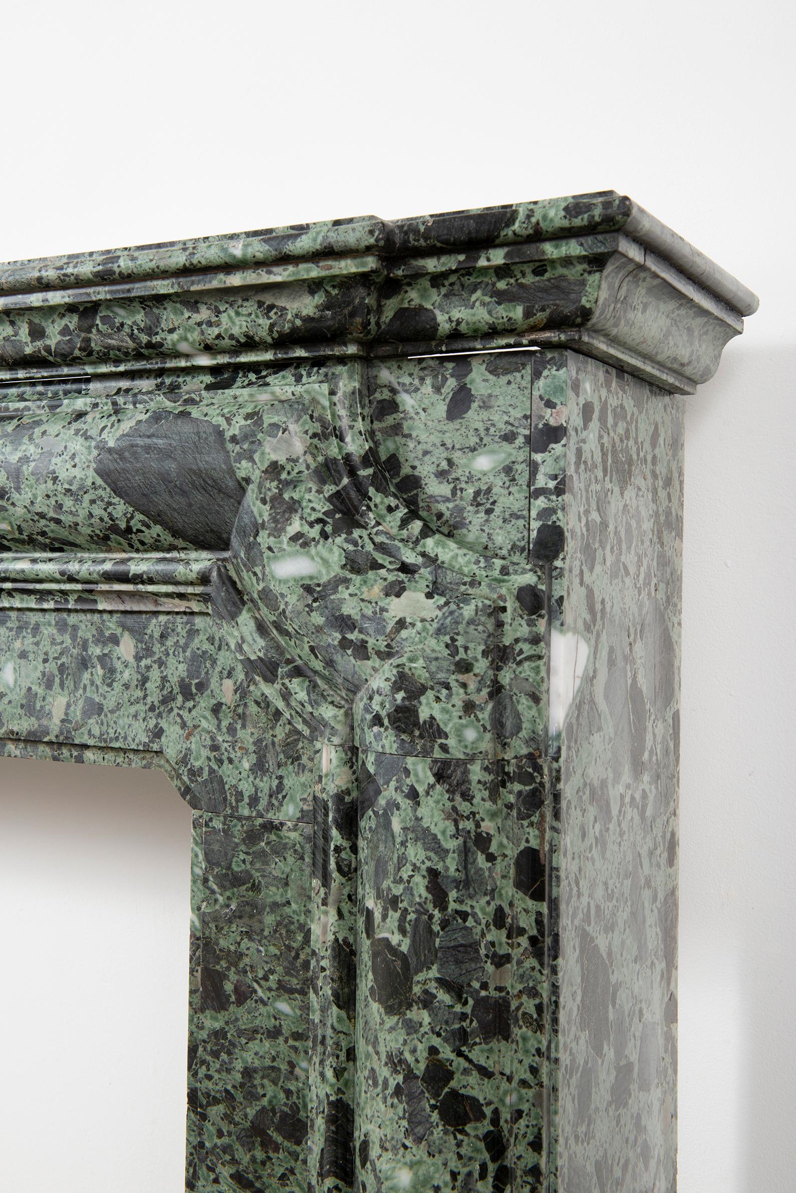 Suprising Green Breche Marble Fireplace Mantel 6