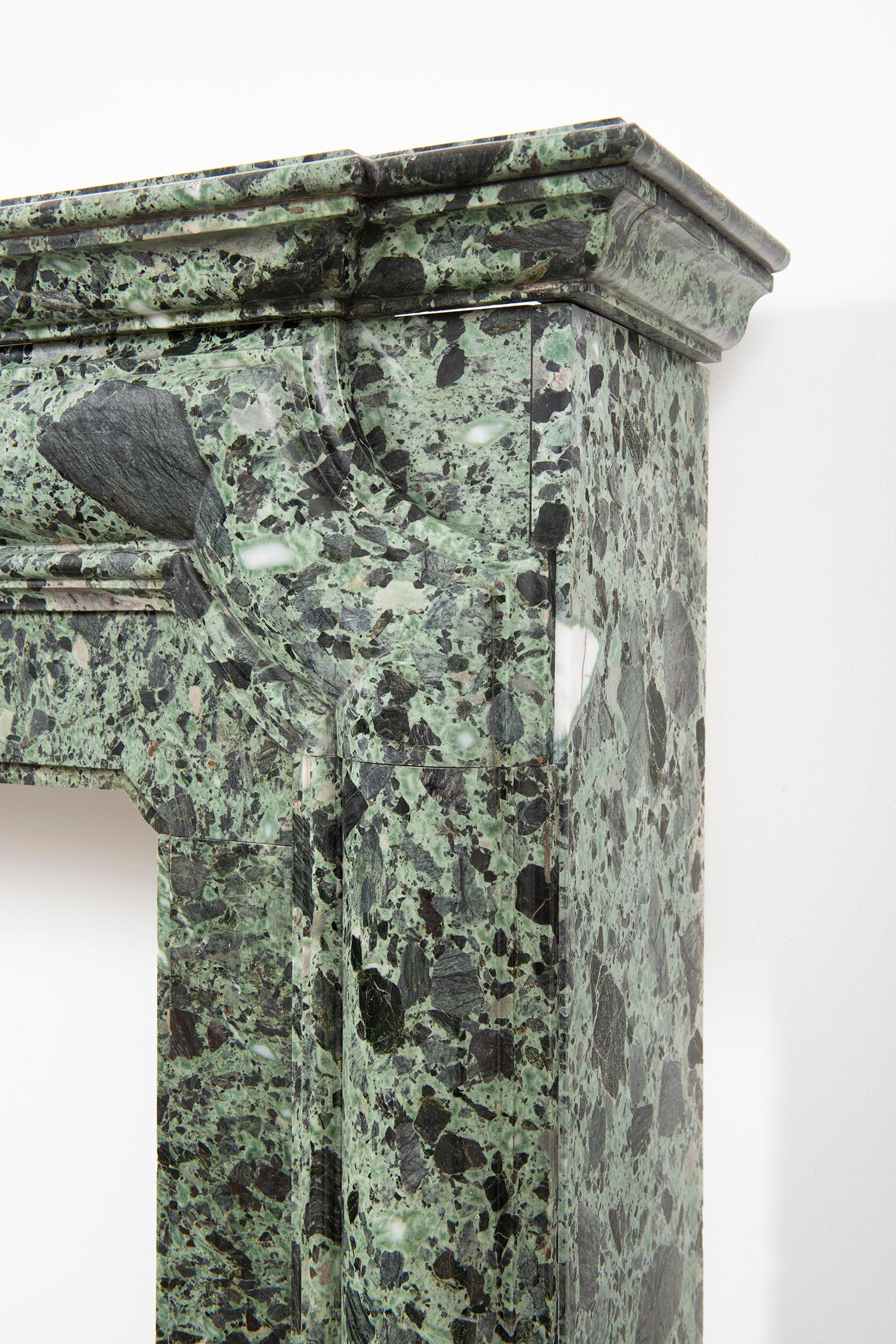 Suprising Green Breche Marble Fireplace Mantel 7