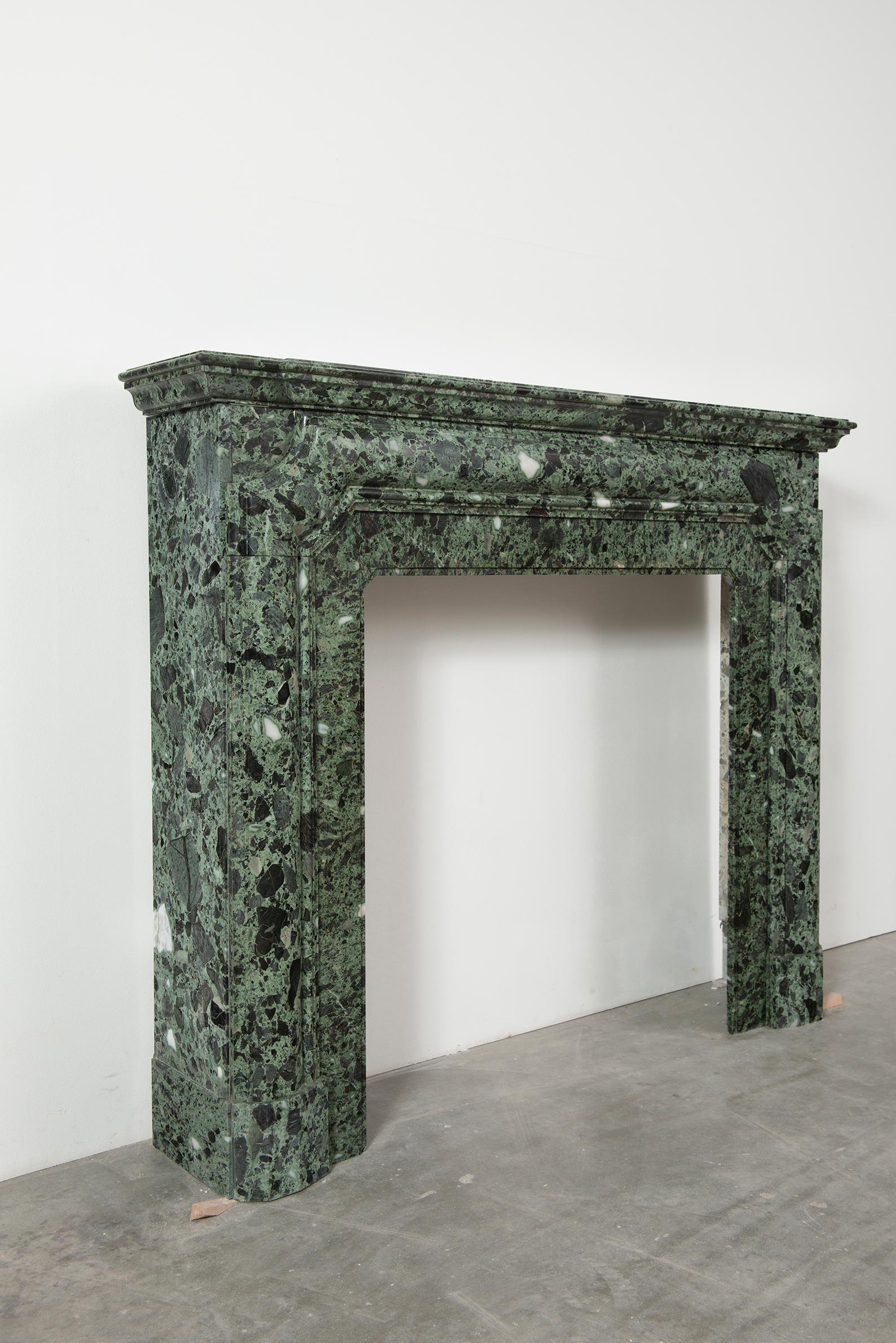 Suprising Green Breche Marble Fireplace Mantel 8