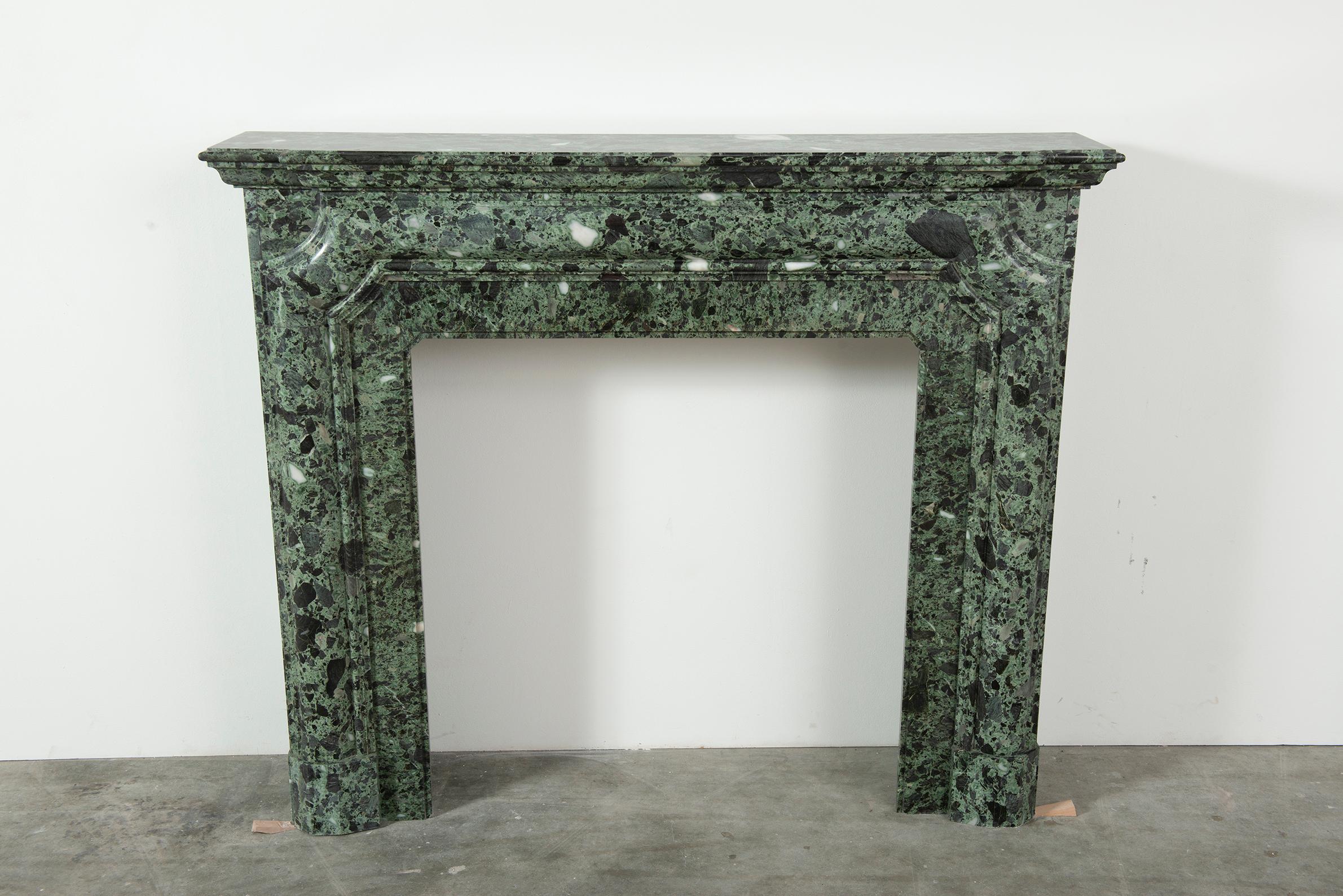 Suprising Green Breche Marble Fireplace Mantel 9