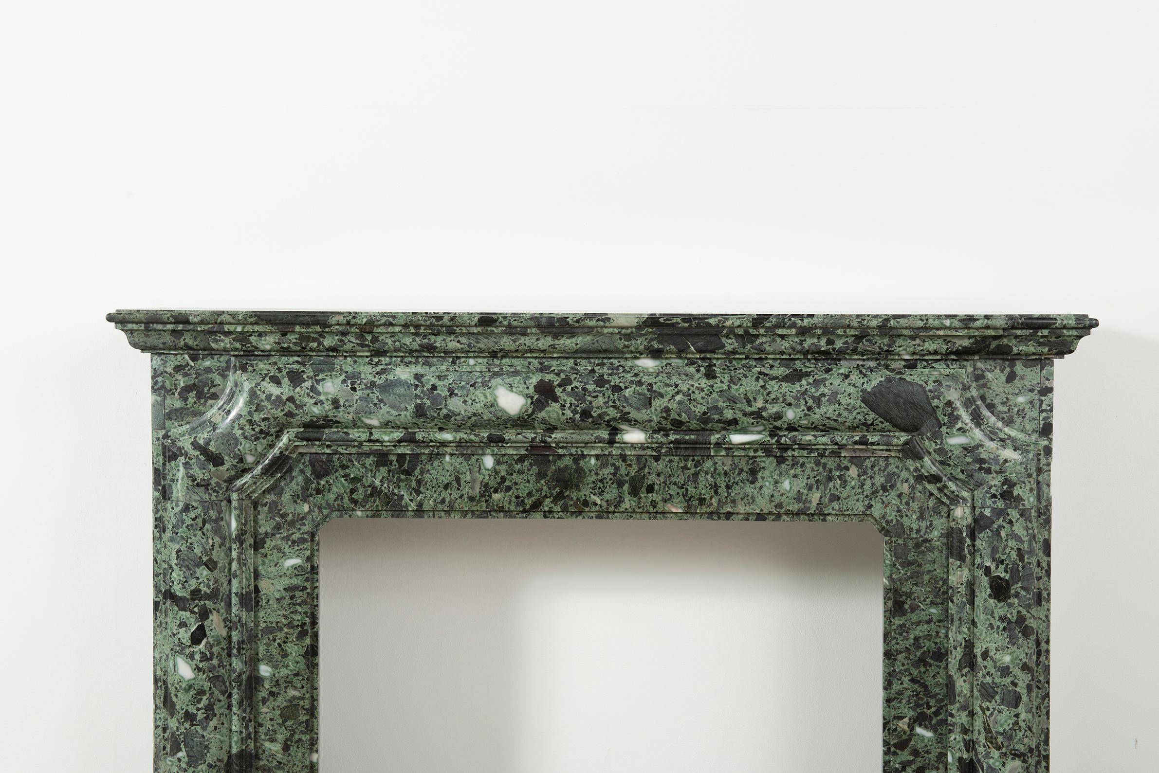 Suprising Green Breche Marble Fireplace Mantel 10