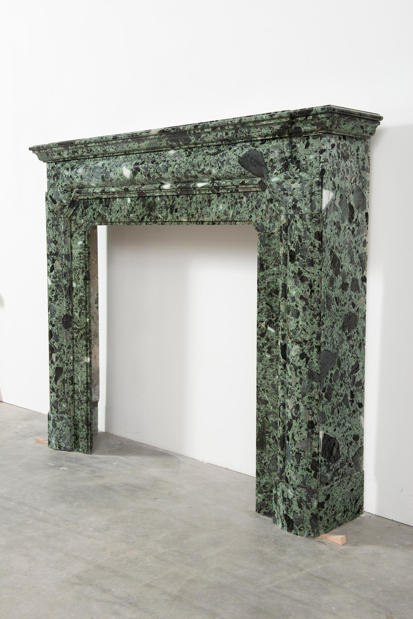 Suprising Green Breche Marble Fireplace Mantel 12