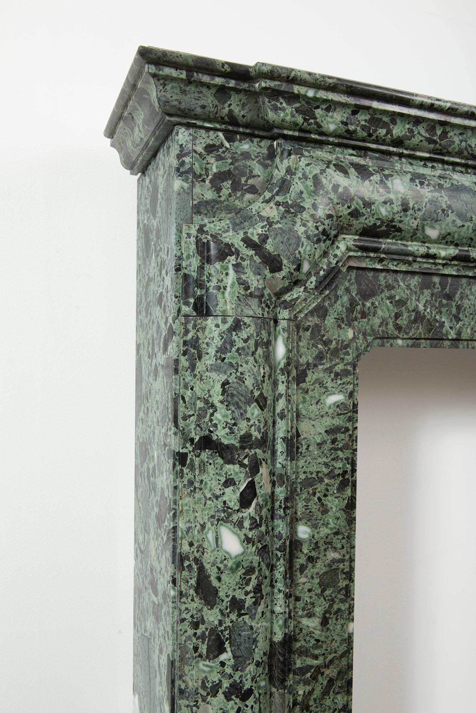 Suprising Green Breche Marble Fireplace Mantel 3