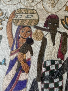 Bengal Bangladesh Indian Kantha picture Listed Woman Artist Fisherfolk Life