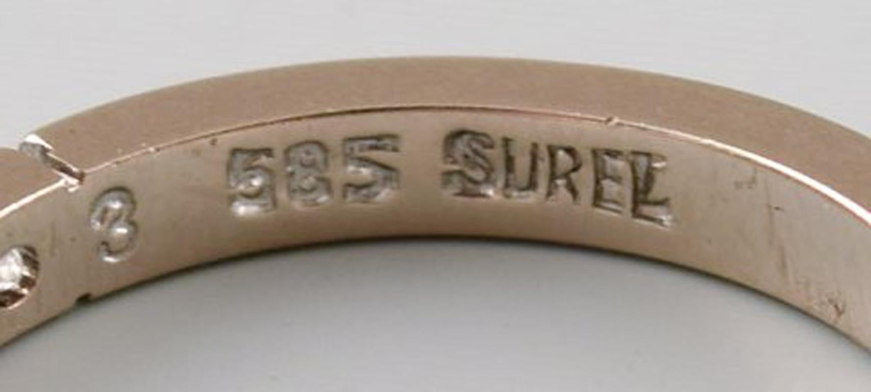 Modernist Surel Ring in 14 Karat White Gold, Adorned with Five Brilliant-Cut Diamonds For Sale