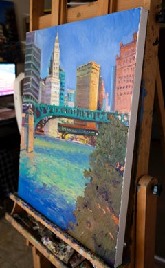 Chicago from the River, Midday, Oil Painting