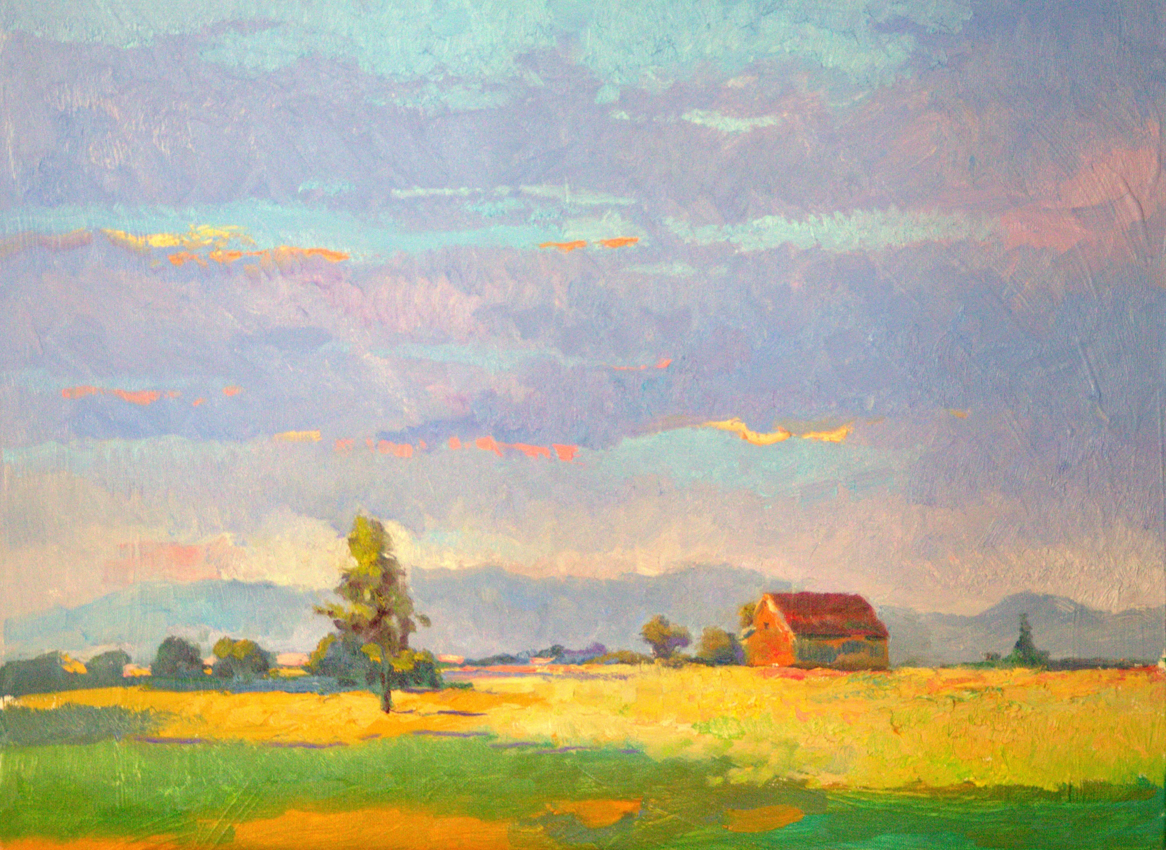 Suren Nersisyan Landscape Painting - Evening on Farm, Oregon