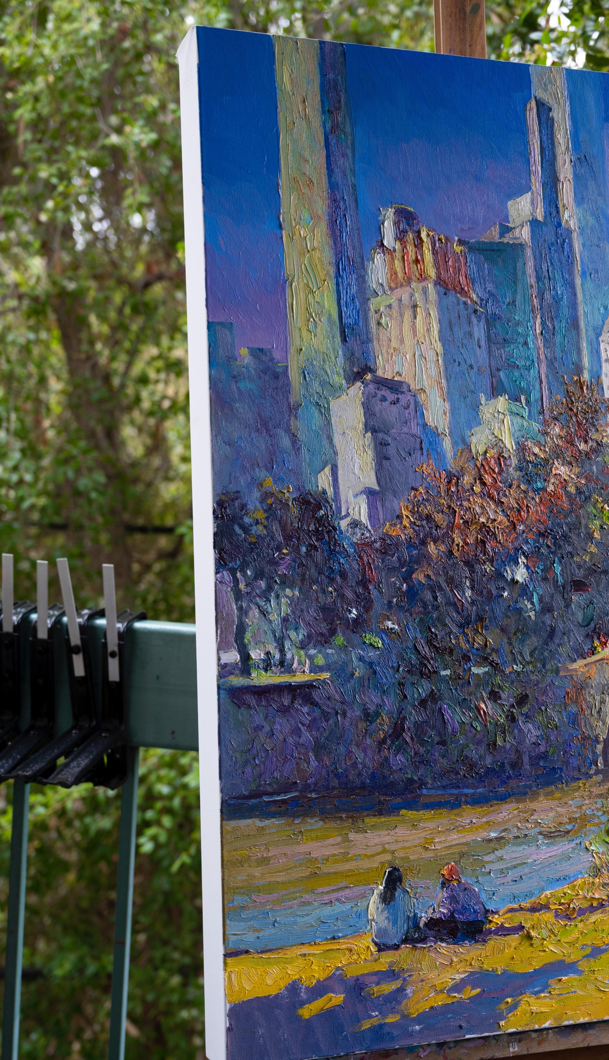 <p>Artist Comments<br>Artist Suren Nersisyan depicts a section of Central Park, one of the most iconic parks in New York City. Figures sit by the edge of a river, admiring the peaceful scenery in the middle of tall skyscrapers. Suren's textured