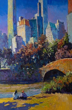 Fall In Central Park, New York, Oil Painting